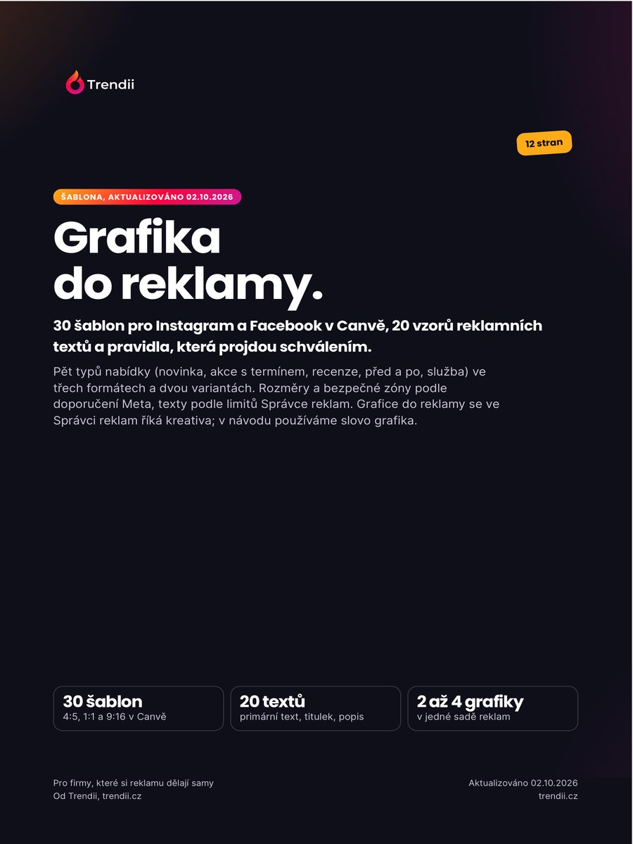 Obálka průvodce Grafika do reklamy, 30 šablon od Trendii