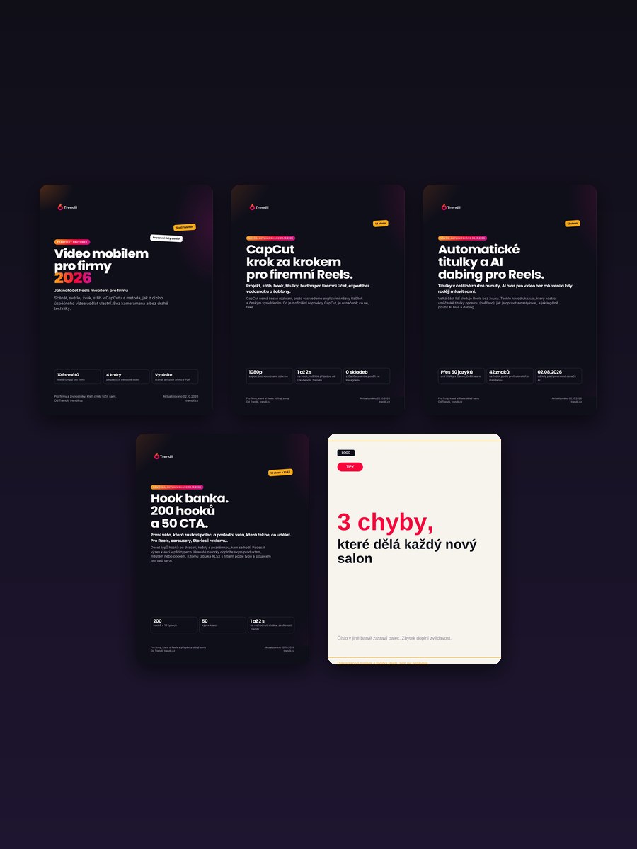 Reels balíček od Trendii: pět produktů pro výrobu Reels