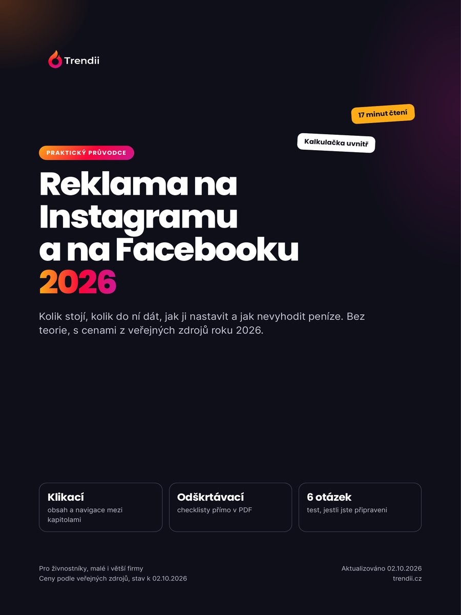 Obálka e-booku Reklama na Instagramu a na Facebooku 2026 od Trendii