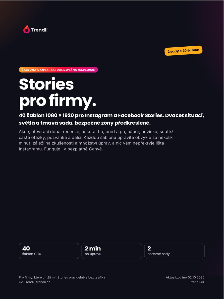 Obálka šablon Stories pro firmy: 40 šablon od Trendii